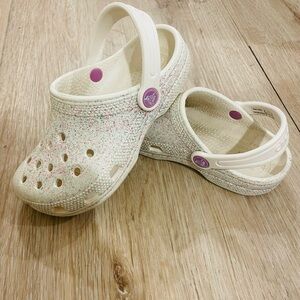 Little girls CROCS multi colored glitter. Size 13